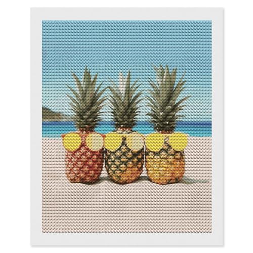 Art diamant géométrique ananas pour égayer votre salon avec une décoration murale à faire soi-même