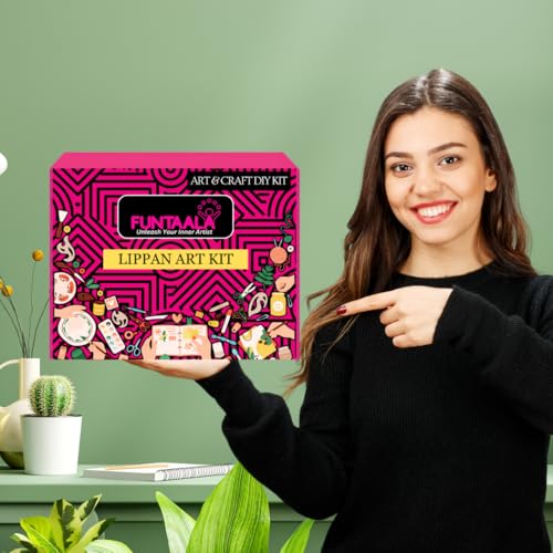 Image of Funtaala Lippan Art Kit and Craft Kit | DIY Art and Craft Kit | Craft Materials kit | Art Craft | Birthday Gift for Girls | Birthday Gift for Boys | Indian Folk Art | Lippan DIY