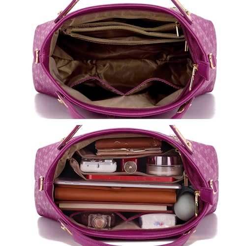 Image of Purse for Women Fashion Medium Shoulder Bag Crossbody Handbag Set 4PCS | Stylish Style,Chain Texture Design,with a Crossbody Strap,4-in-1 Multi-Style Purse Set