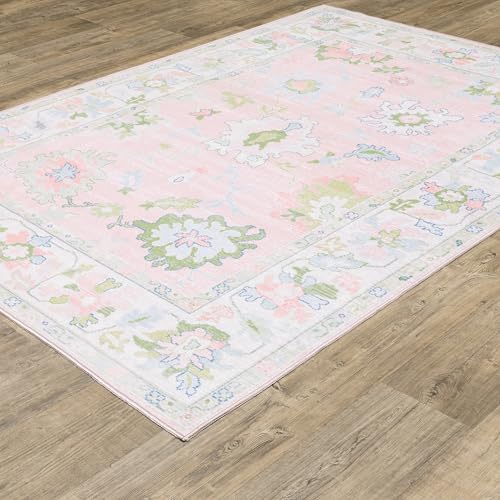 Tapete oriental impreso 9'10" x 12' lavable máquina miniatura 5