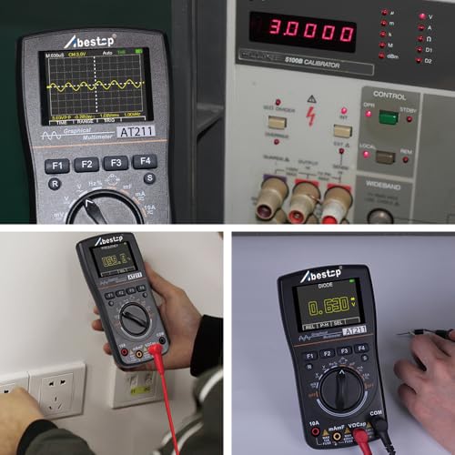 Image of AT211 Oscilloscope Multimeter 2 in 1 Oscilloscope 1MHz Bandwidth 2.5Msps Sampling Rate Meter Function AC /DC Current /Voltage Tester