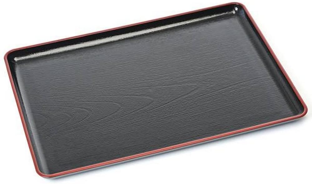JapanBargain 4127, Large Japanese Serving Tay Traditional Plastic Lacquer Sushi Bento Lunch Dinner Serving Tray Tea Serving Tray Platter Made in Japan, 19 x 14-1/2 inch