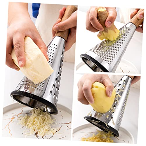 Rallador de Verduras Cónico de Acero Inoxidable con Mango de Madera miniatura 4