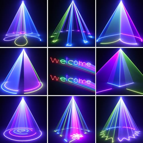 Image of DJ Laser Light for Party, 3D Animation Laser Machine,Multiple Control Functions,Support Manual Graffiti, Text Playback, and Personalized Programming,Suitable for DJ Parties, KTV Bars and Events(2PCS)