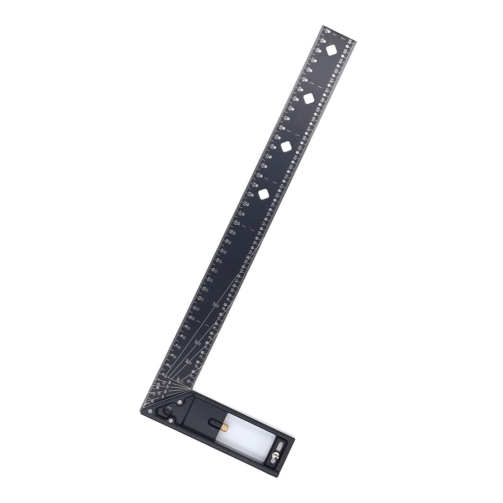Regla de Medición Multiángulo de 40 cm para Carpintería Escuadra Combinada de Aluminio y Acero al Carbono Herramienta Profesional para Marcar y Medir con Precisión