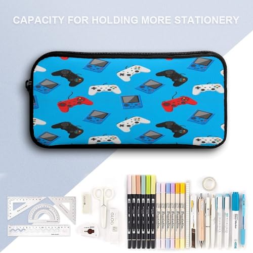 Adult Pencil Pouch for College Accessories, Portable Video Game Blue Lunch Bag, Backpack with Adjustable Strap4
