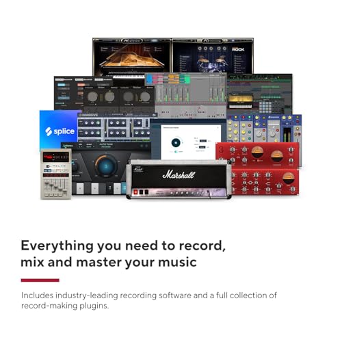 Focusrite Scarlett Solo Studio 4th Gen Audio Interface with Mic, Headphones Bundle with Adjustable Microphone Scissor Arm Stand + Universal Pop Filter Wind Screen + Professional Microphone Stand