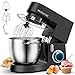 PHISINIC Batidora Amasadora de Pan, Amasadora Reposteria 1800W 6.5L Robot Amasador Cocina, Silencioso Potente y Profesional, 6 Velocidades con Pulso, Bol de Acero Inoxidable, Cuerpo Metálico, Negro
