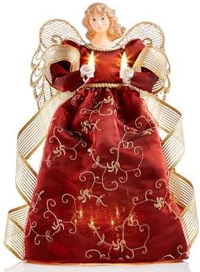 Burgundy Light Up Angel Tree Topper