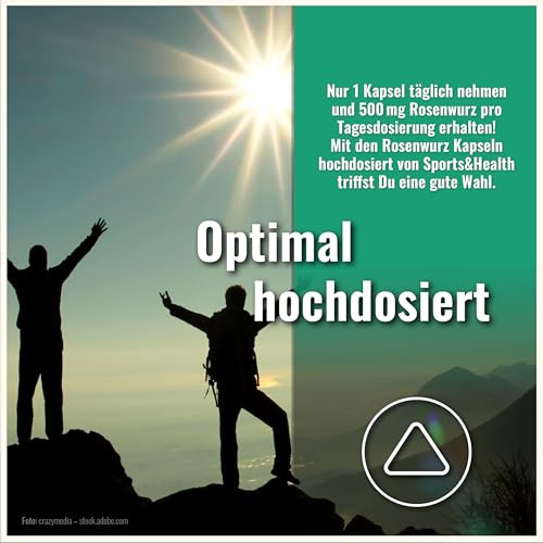 Rhodiola Rosea Kapseln Hochdosiert - 120 Kapseln - 500 mg aus 10:1 Extrakt pro Kapsel - Rosenwurz Kapseln Hochdosiert – Rosenwurz Rhadiola Rosea