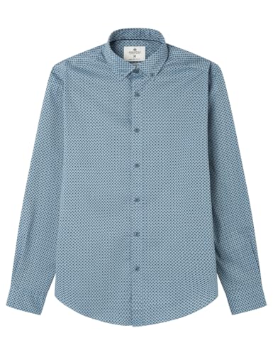 Springfield Camisa Elástica Microprint Easy Care, Azul, L