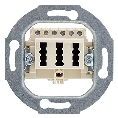 REV TECHNIK, TAE socket, brand compatible with Busch Jäger, Gira, Jung and Merten, flush-mounted, silver, Ohne, Einzelartikel
