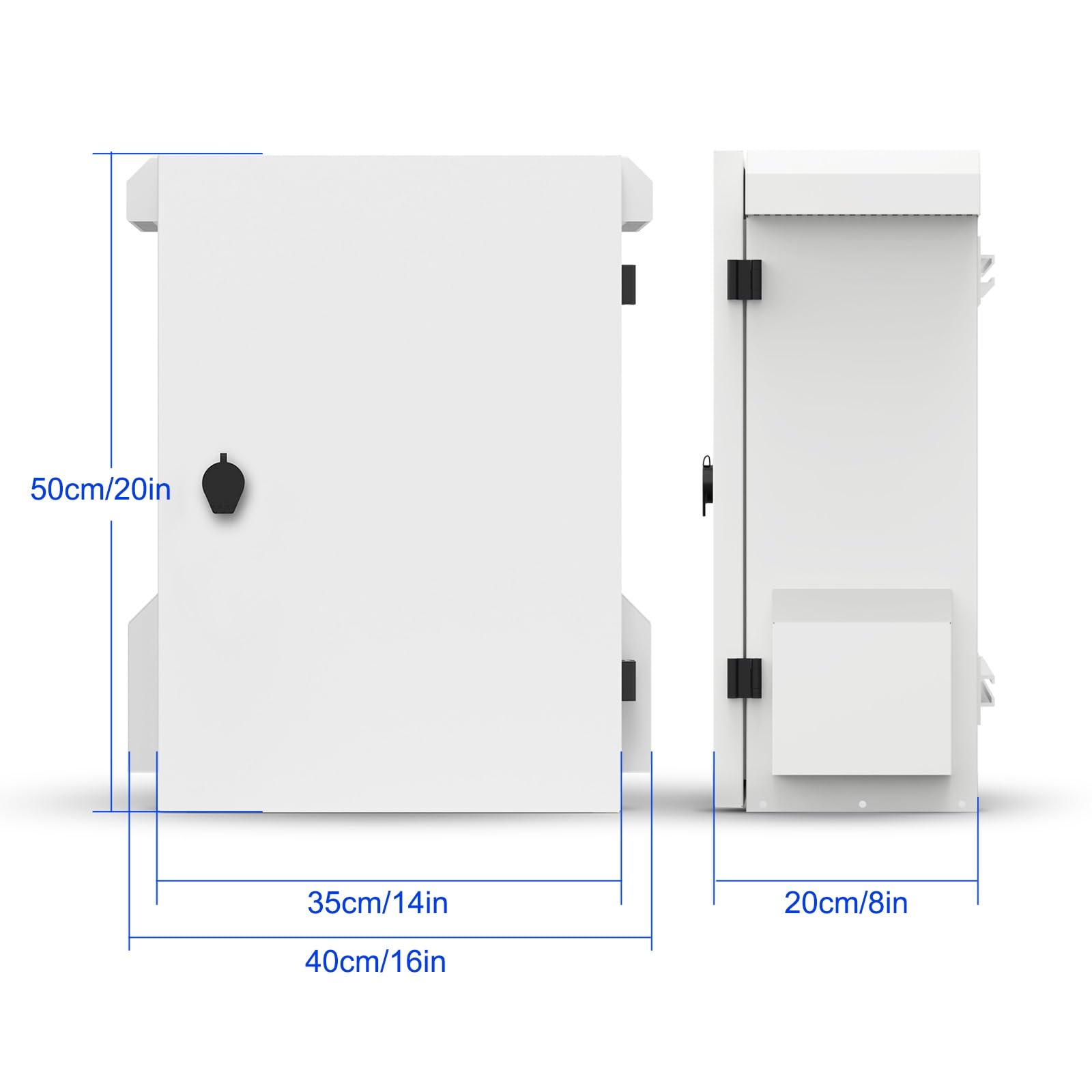 Coffret Electrique Etanche, Boitier Electrique Etanche, avec Ventilateur, Porte Verrouillable, Plaques et Rails de Montage, pour Usage Intérieur et Extérieur, 40 X 50 X 20 Cm