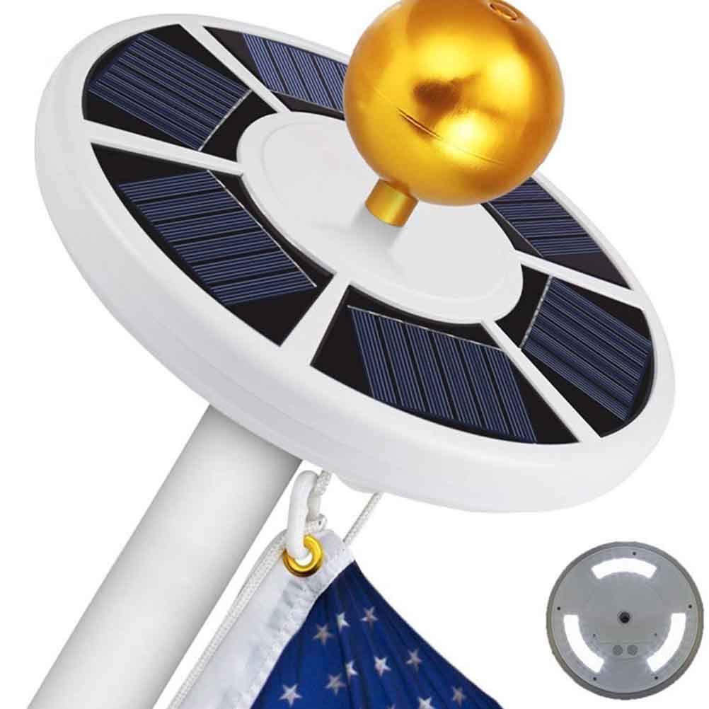Gutyan 42Leds Solar Flagpole Spotlight - Waterproof, Rustic, Outdoor Flagpole Light - 800 Lumen, Automatic, Pole Mount