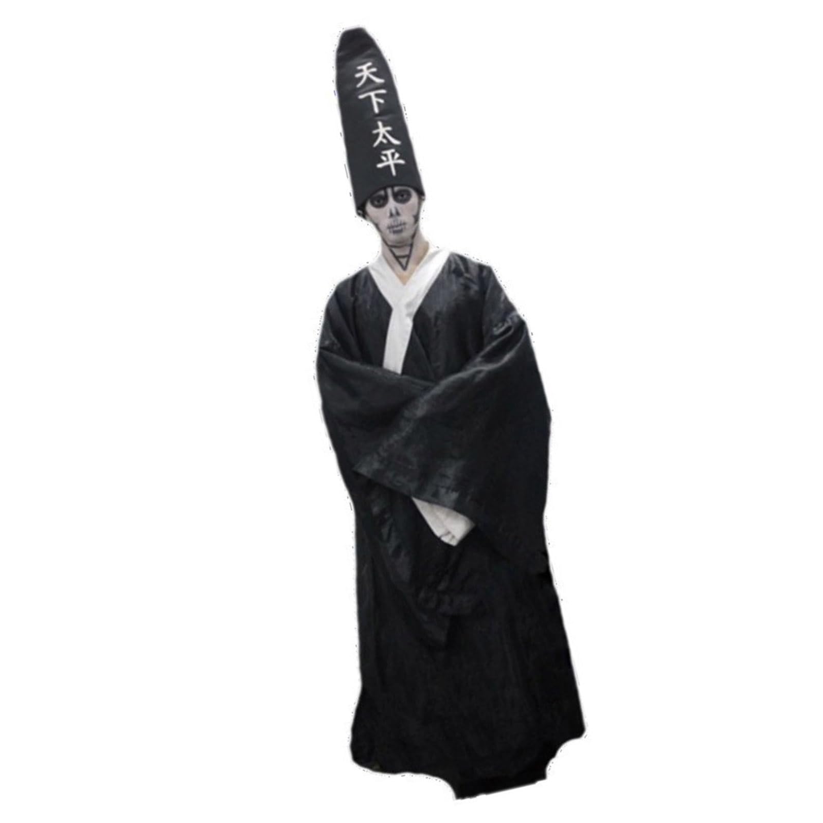 Tsophreniq Knitted Black and White Specter Clothing Hat Cosplay Outfit for Halloween Parties and Themed Event Cosplay Outfit