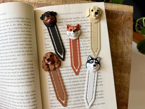 Image of 5 Pack Cute Dog Bookmarks, Unique 3D Page Markers for Readers & Gifting