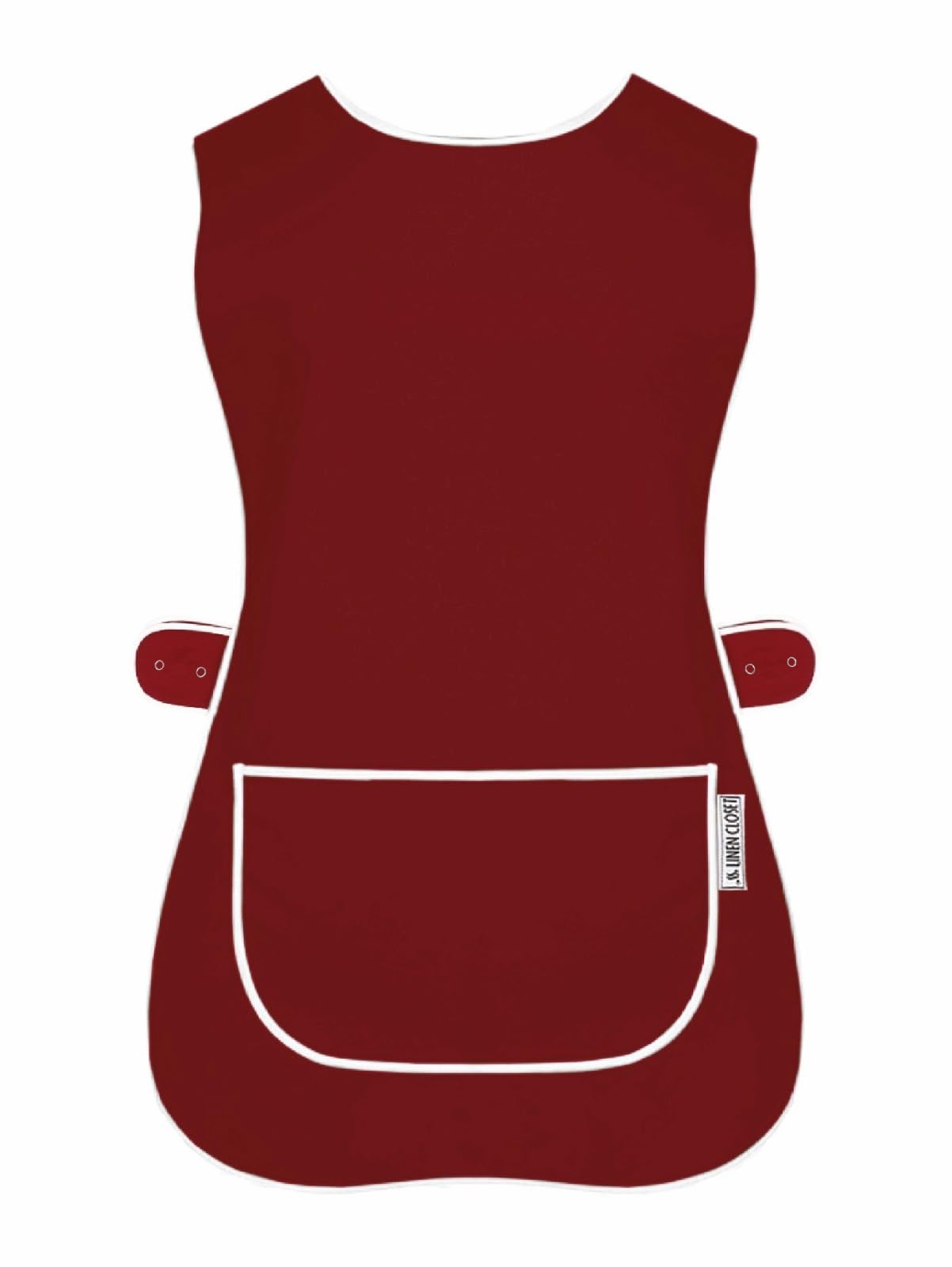Linen Closet Unisex Burgundy Womens Tabards With Pockets For Men Ladies Cleaning Catering Chef Kitchen Aprons Hygea Tabard Apron Work Tabards