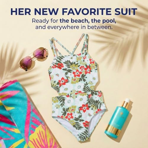 Image of Kanu Surf Girls' Beach Girl Sport Cut-Out One Piece Swimsuit