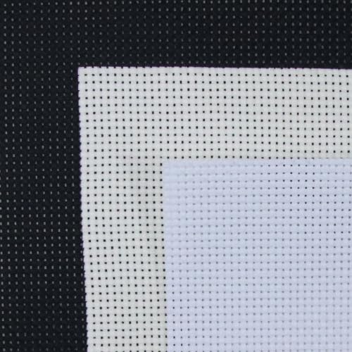 Image of KCS 3 pc of 15 inch x 18 inch(38cmx45cm) 11 Count Cross Stitch Cotton Aida Cloth Needlework Rolled Fabric Box,11CT,White+Antique White+Black