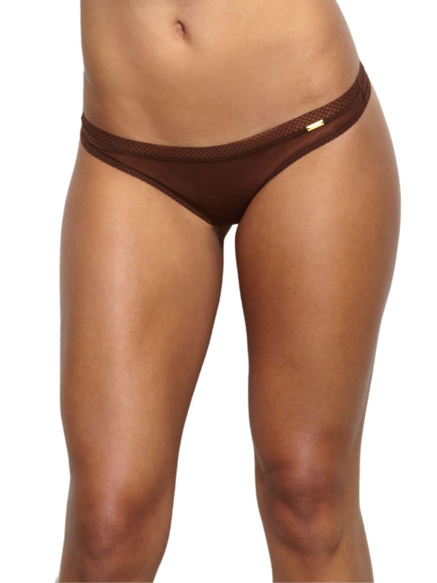 Gossard Women's Glossies Thong Underwear, Rich Brown, Extra-Large