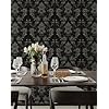Yasinet Peel And Stick Wallpaper Black Removable Wallpaper Modern Black