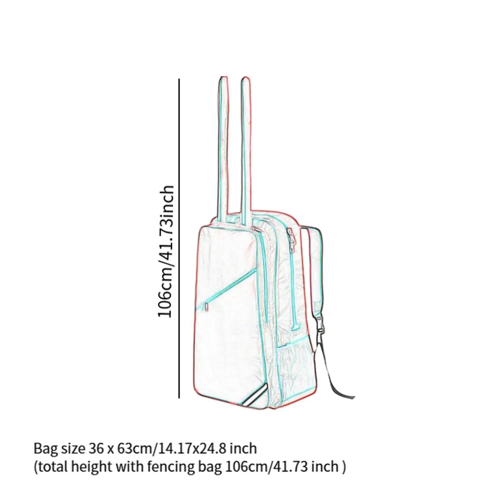 Bolsa de Esgrima Mochila Impermeable for Guardar Equipo de esgrima