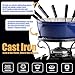 Artestia Cast Iron Fondue Pot Set for Cheese & Chocolate, Fondue Set for 6 with Burner & 6 Forks, Swiss Fondue Pot for Party, Family & Gift, Blue