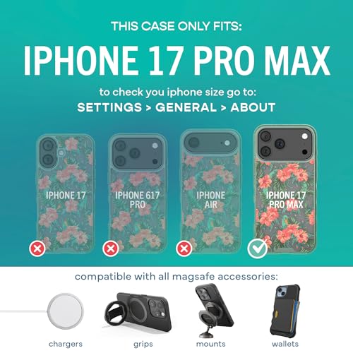 Image of Smartish iPhone 17 Pro Max MagSafe Clear Case - Gripmunk Magnetic Slim Case [Lightweight + Protective] Anti-Yellowing Thin Grip Clear Cover for Apple iPhone 17 Pro Max - Tropical