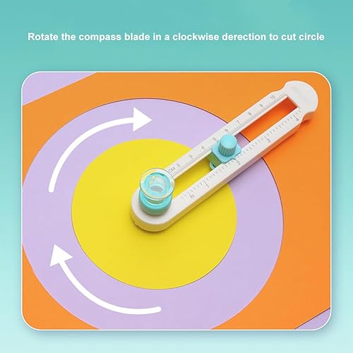 Miniatura 2 de KW-triO Cortador de círculos para manualidades de papel, herramienta de corte circular, brújula giratoria, diámetro de corte ajustable, rango de