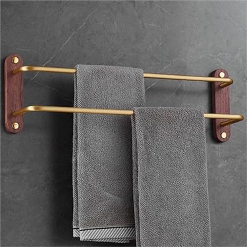 Toalleros 50 cm marrón baño cocina dormitorio doble barra autoadhesiva 4