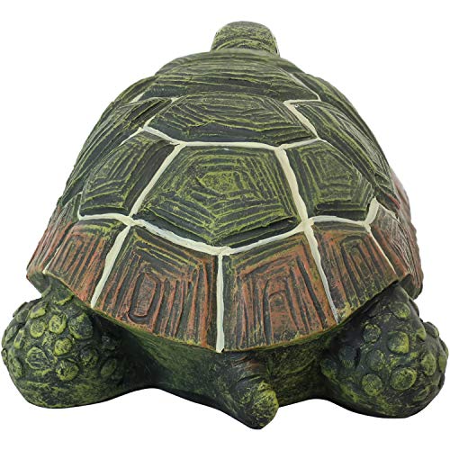 Sunnydaze Terrance The Tortoise Garden Statue - Indoor/Outdoor Yard Art Decor - Turtle Lawn Ornament - Backyard and Patio Animal Sculpture - 9-Inch Long - 1 Statue
