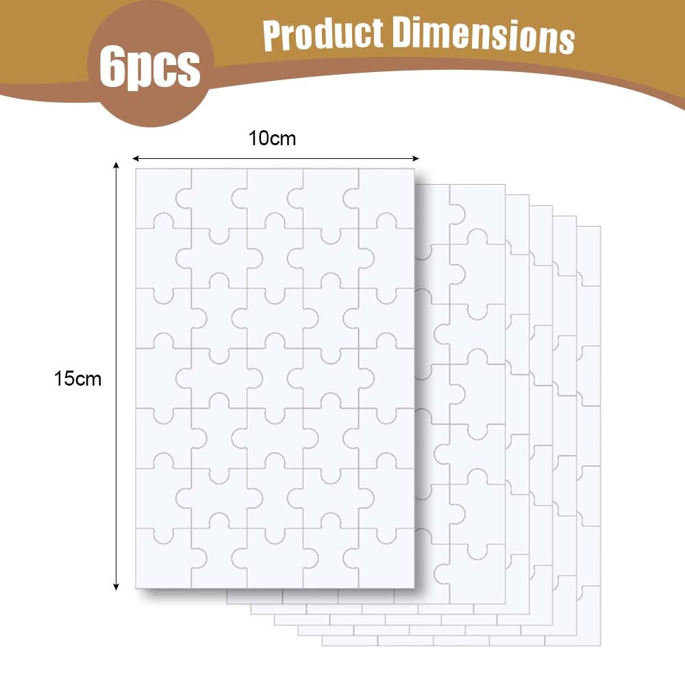 12 Stuks Sublimatie Puzzel Blanks Doe-Het-Zelf 15 x 10 Cm, 10 x 10 Cm