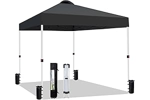 10x10 Black Pop Up Canopy Tent for Commercial and Recreational Use