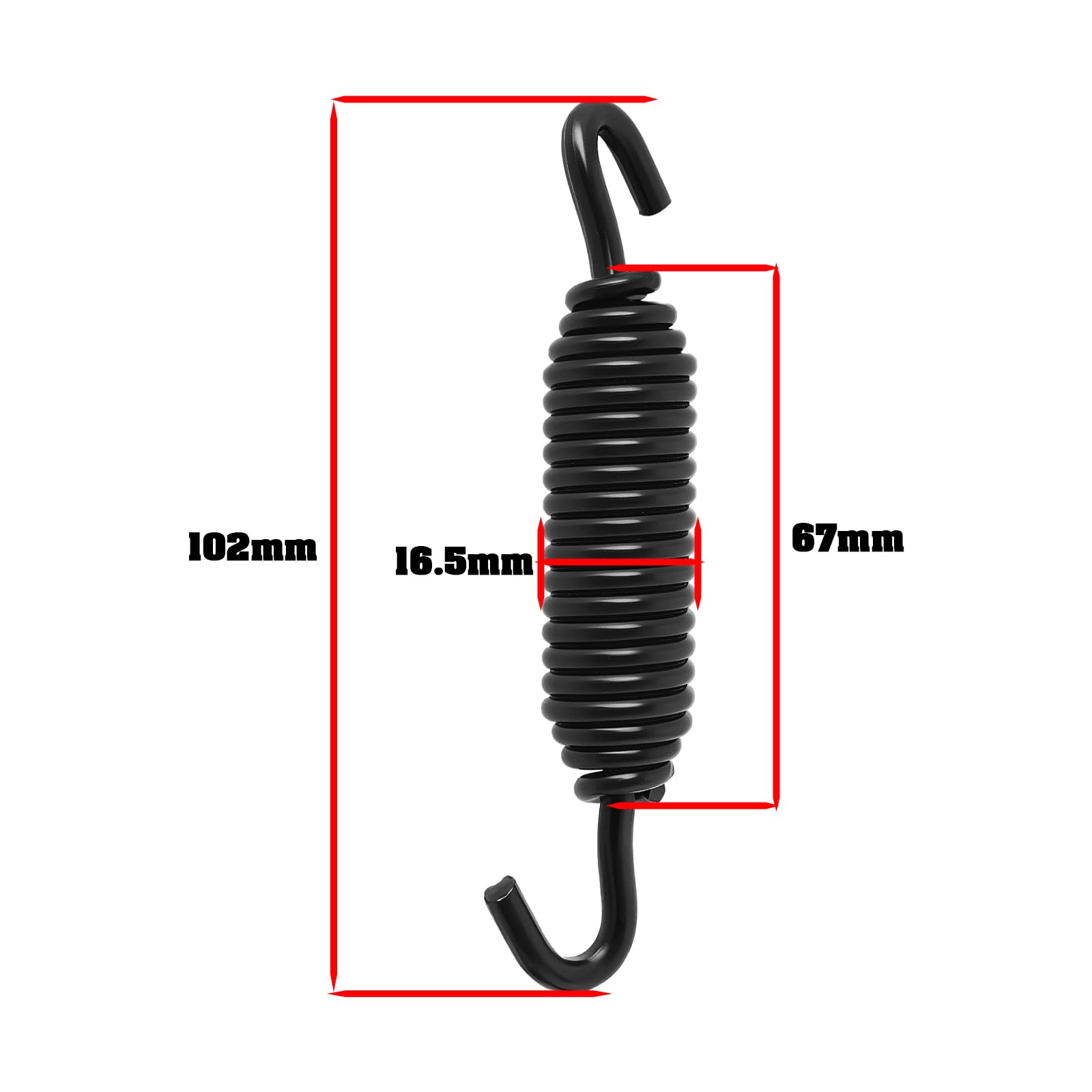 1 molla per cavalletto laterale per moto, 10 cm, molla di ricambio 49725-07A, compatibile con Har-ley Davidson Softail Touring Road King Chrome Black