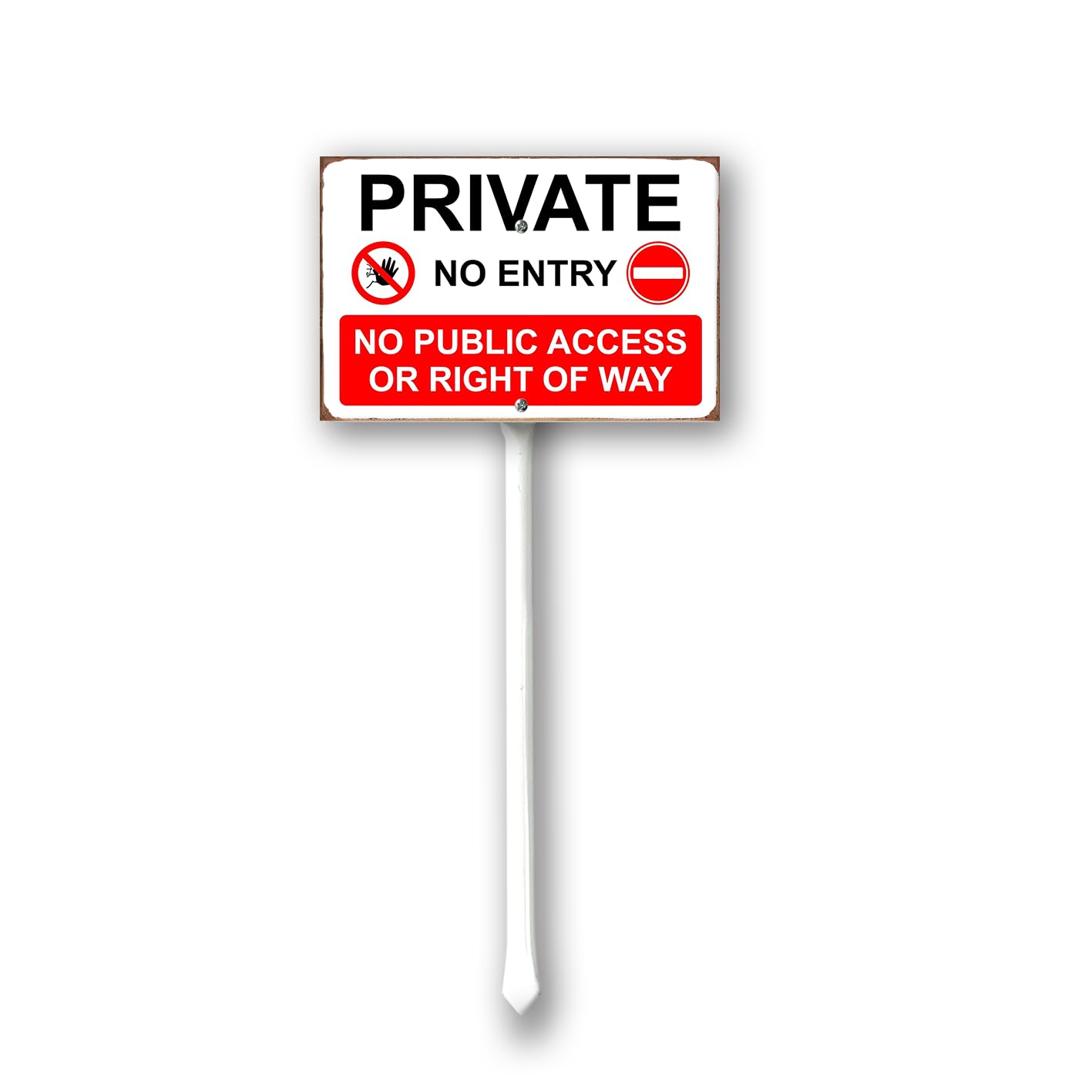 Private no entry no public access or right of way Sign, 12" x 8" Yard Sign with Stake, Easy to Mount, Lawn Sign