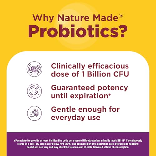 Nature Made Probiotics for Women and Men, Probiotic Capsules 1 Billion CFU from Live Cultures for Immune & Digestive Support, 30 Capsules, 30 Day Supply - Image 5
