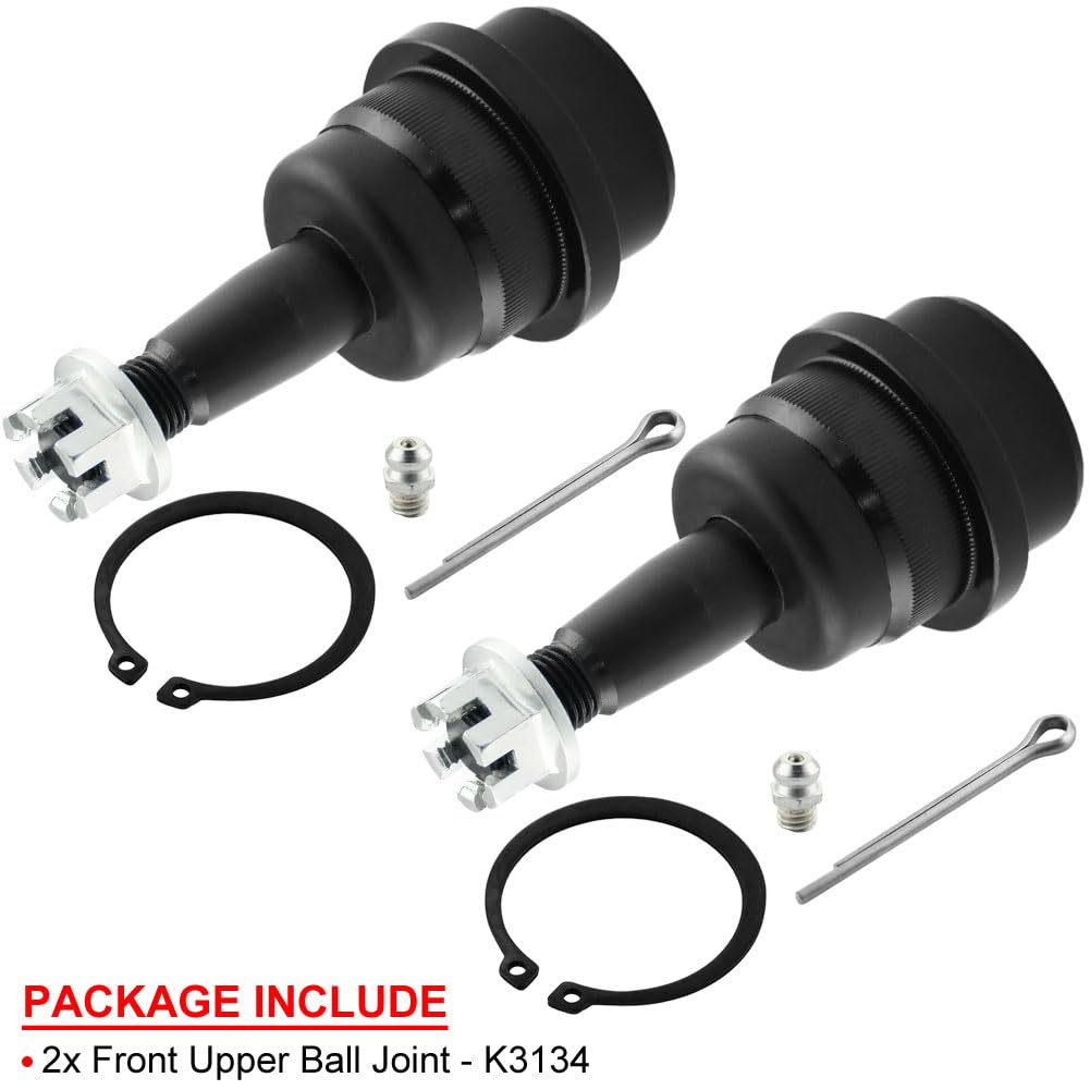 Detroit Axle 4pc Front Ball Joint Kit For Jeep Wrangler (2007-2018 JK) & Grand Cherokee (1999-2004) - Upper & Lower Set