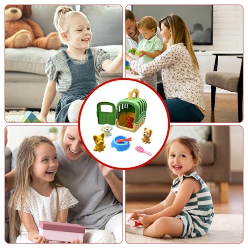 Hundepflege Playset - 8pcs Haustierkäfig Pretend Spielzeug-Set, Haustier Care Cage Playset | Pädagogische Tierpflege Spielzeuge, interaktives Lernen, Rollenspiele Hundepflege-Set, Spielen Tierarzt