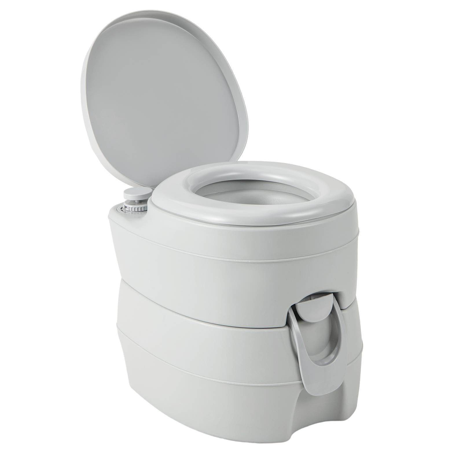 SPOTRAVEL Inodoro portátil de camping de 20 L, inodoro de descarga al aire libre con tanque de residuos, bomba de descarga y asas, inodoro compacto de emergencia para caravana, viajes, senderismo