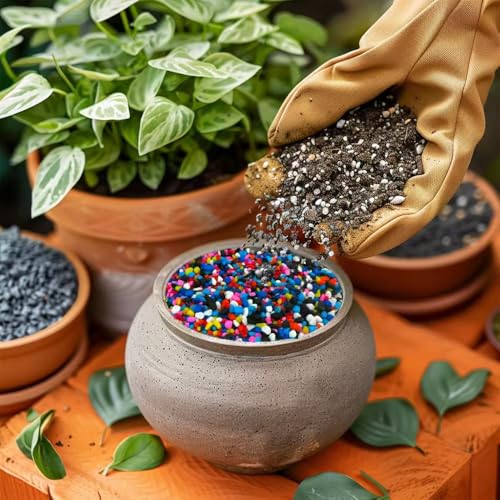 Image of 0.88 LB Colored & Black Pea Gravel,Succulent Cactus Topper Dressing Pebbles | Colorful Pearlized Stones,Bonsai Soil Cover,Terrarium Fairy Garden Landscape,Vase Fillers,Fish Bowl,Home Decor,3-6mm