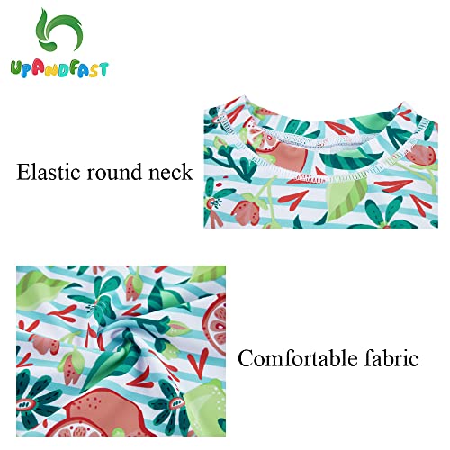 Image of upandfast Girls Rash Guard Set Long Sleeve Two Piece Swimsuit with UPF 50+ Sun Protection for Girls 3-8 Years