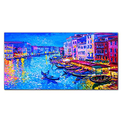 Tableau en verre 100x50cm Bateaux de Ville déco murale