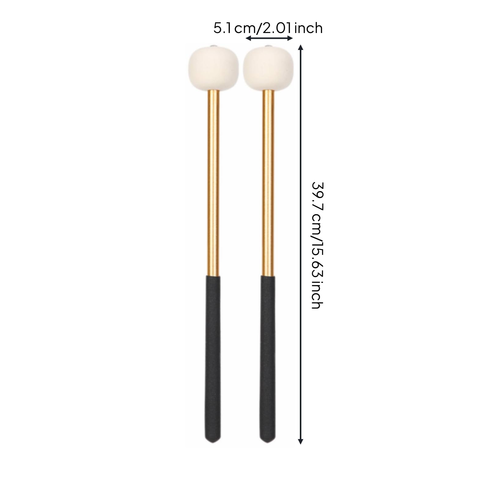 predolo Maillets D'réglage Maillets Percussion Stable Mailloche pour Répétition, Doré, NO.81 Basse Timpani BAT4 Doré