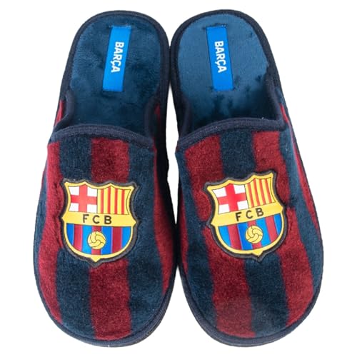 MARPEN SLIPPERS, Zapatillas de Casa de Invierno Oficiales del FC Barcelona de Fútbol para Hombre o Mujer, Abiertas Clásicas, Talla 42
