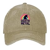 Funny Death Metal Uni-Corns Rainbow Cappello per Caccia Sport Casuale Cappellino Moda Berretto da Baseball