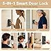 IRONZON Smart Door Lock, 5-in-1 Keypad Deadbolt for Front Door, Keyless Entry Door Lock with App Control, Auto-Lock, Anti-Peeping Password, 4 IC Cards, 15-Min Installation, Black