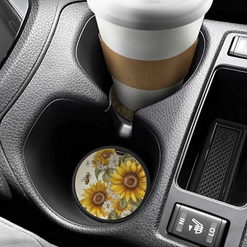 Posavasos para portavasos de auto con diseño floral 2.6 in 2 pzas miniatura 6