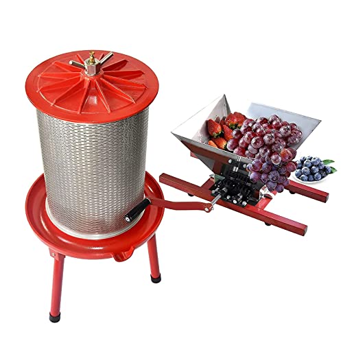 CYNEBXILG Klassischer Obst-Traubenwein-Zerkleinerer – 7 Liter/1,8 Gallonen mit hydraulischer Obstwein-Apfelpresse – 5,3 Gallonen/20L CYNEBXILG Klassischer Obst-Traubenwein-Zerkleinerer – 7 Liter/1,8 Gallonen mit hydraulischer Obstwein-Apfelpresse – 5,3 Gallonen/20L