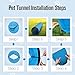 Houseables Dog Tunnel, Dog Agility Tunnel, Agility Equipment, Puppy Obstacle Course, Pet Playground, Crawling, Small, Medium, Large, Indoor/Outdoor, Play, Pop Up Set, Exercise Tube, Toy, Blue, 18 Feet