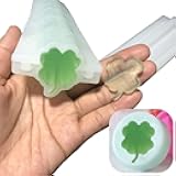 Four-Leaf Clover Embed Soap Silicone Mold Good Lock Tube Column Mouse Shamrocks St Patrick's Day Cake Decoration Saint Patrick's Day Gifts